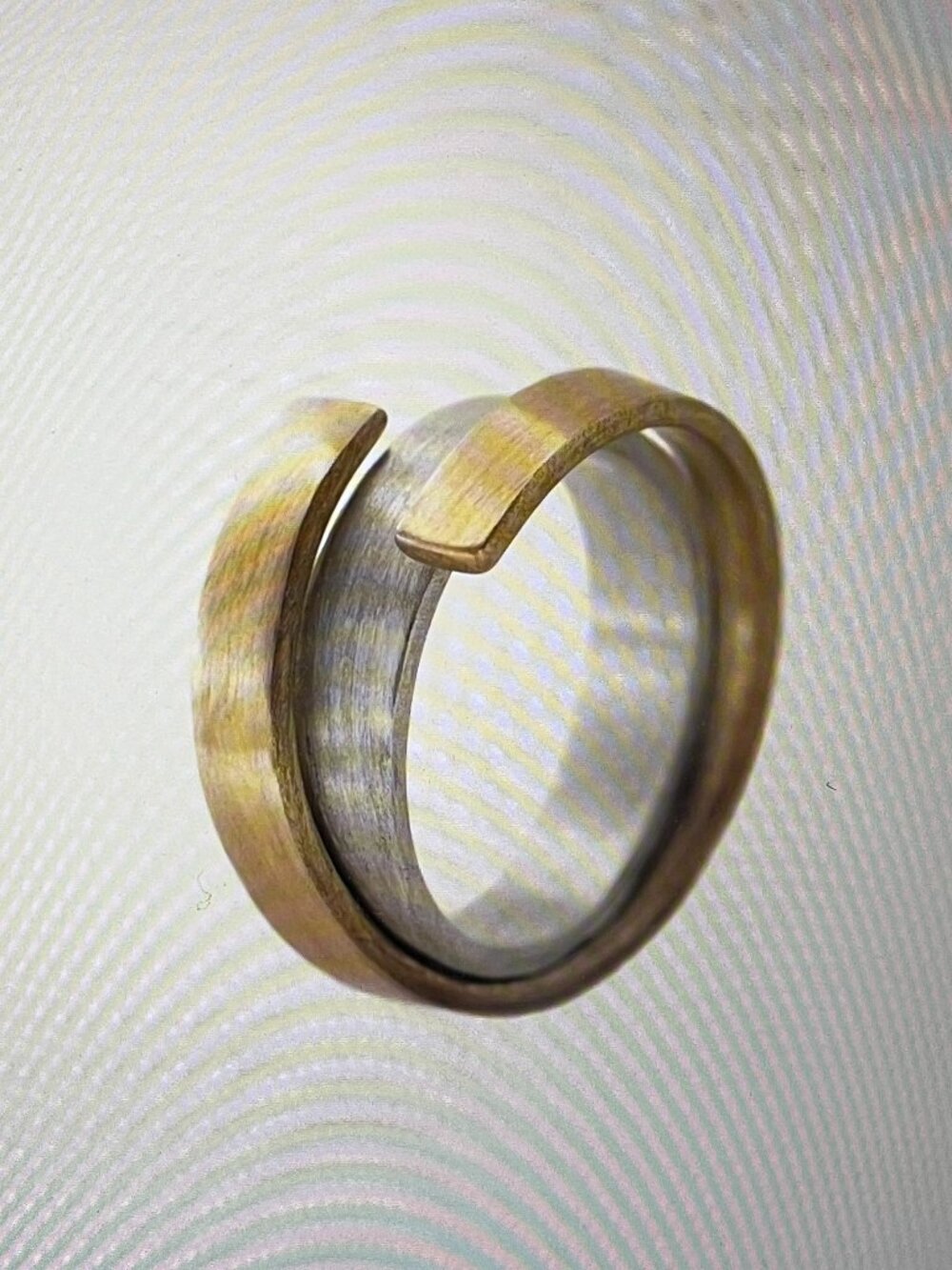 Handmade Modern Mixed Metal Ring - Sterling Silver & Brass